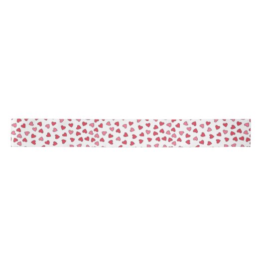 Cute Red en Roze Little Hearts Pattern Satijnen Lint (Voorkant)