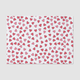 Cute Red en Roze Little Hearts Pattern Tissuepapier