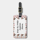 Cute Red en Roze Socket Monkeys Collage Pattern Bagagelabel (Voorkant verticaal)