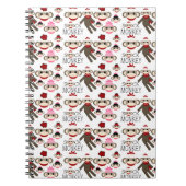Cute Red en Roze Socket Monkeys Collage Pattern Notitieboek (Voorkant)
