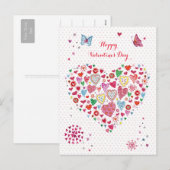 Cute Red en roze Valentijn Harten hart Stippen Feestdagenkaart (Voorkant / Achterkant)