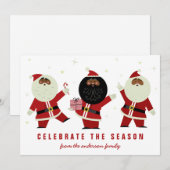 Cute Red en White Dancing Black Santas (Voorkant / Achterkant)