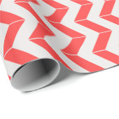 Cute red en white geometric chevron patroon cadeaupapier (Rol Hoek)