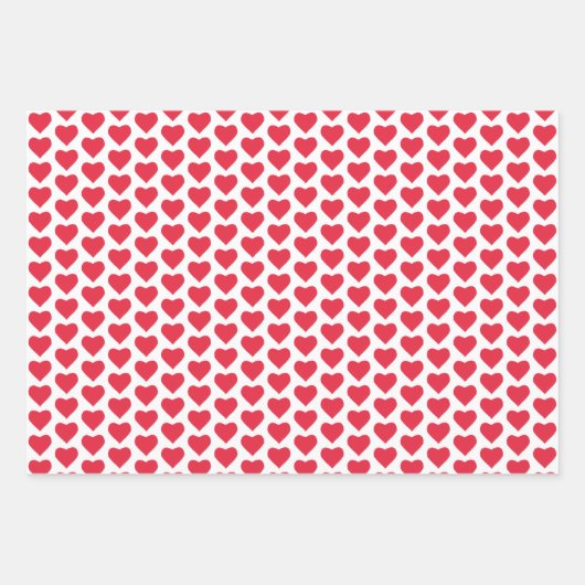 Cute Red en White Hearts Inpakpapier Vel (Voorkant 2)