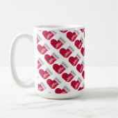 Cute Red en White KerstSock Pattern Koffiemok (Links)
