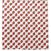 Cute Red en White Ladybugs Pattern Douchegordijn (Voorkant)