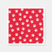 Cute Red en White Paw Print Pattern Napkins Servet (Voorkant)
