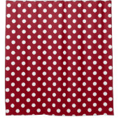Cute Red en White Polka Dot Douchegordijn (Voorkant)