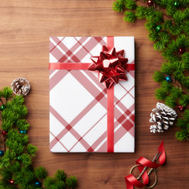 Cute Red en White Pset Kerstmis Cadeaupapier