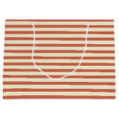 Cute Red en White Striped Pattern Groot Cadeauzakje (Voorkant)