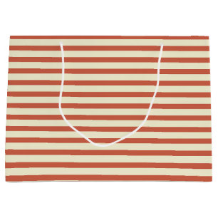 Cute Red en White Striped Pattern Groot Cadeauzakje