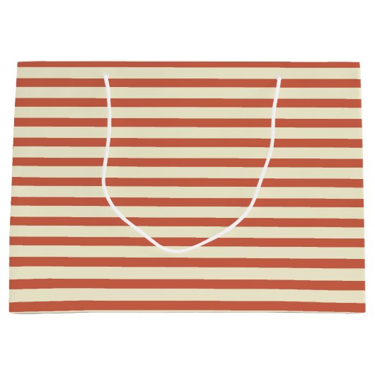 Cute Red en White Striped Pattern Groot Cadeauzakje (Voorkant)