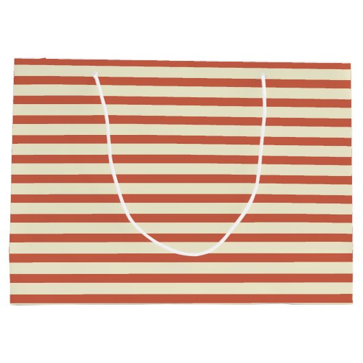 Cute Red en White Striped Pattern Groot Cadeauzakje (Achterkant)