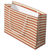 Cute Red en White Striped Pattern Groot Cadeauzakje (Voorkant Gekanteld)