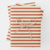 Cute  Red en White Striped Pattern Inpakpapier Vel (In situ)