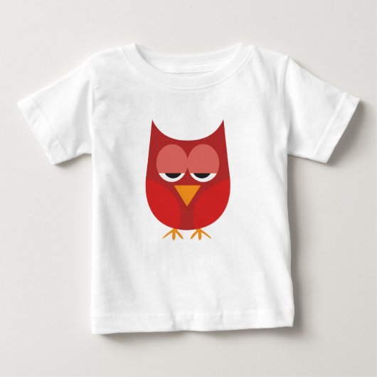 Cute Red en Yellow Cartoon Owl (Voorkant)