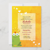 Cute Red en Yellow Princess Frog Birthday Kaart (Voorkant)