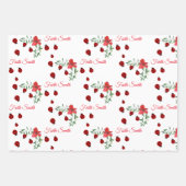 Cute Red en zwarte Ladybugs | Waterverf bloemen Inpakpapier Vel (Voorkant)