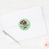 Cute red excavator with Christmas tree small kid's Ronde Sticker (Envelop)