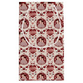 Cute Red Father Son Heart Pattern Klein Cadeauzakje (Achterkant)