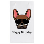 Cute Red Fawn French Bulldog Face Small Gift Bag Klein Cadeauzakje (Achterkant)