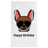 Cute Red Fawn French Bulldog Face Small Gift Bag Klein Cadeauzakje (Voorkant)
