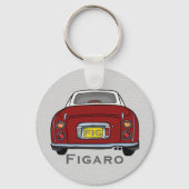 Cute Red Figaro Car Name Monogram Sleutelhanger (Voorkant)
