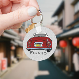 Cute Red Figaro Car Name Monogram Sleutelhanger