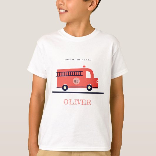 Cute Red Fire Truck Engine elke dag van de volgend T-shirt (Voorkant)
