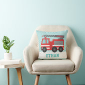 Cute Red Fire Truck voor jongens Bedroom Kussen (Stoel)
