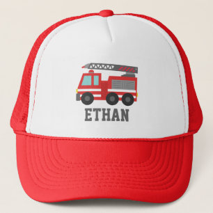 Cute Red Fire Truck voor jongens, naam Trucker Pet