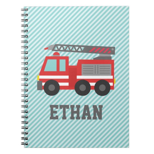 Cute Red Fire Truck voor Little Fire strijders Notitieboek (Voorkant)