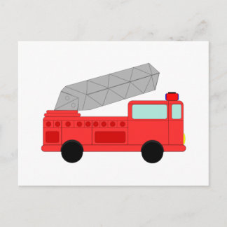 Cute Red Firetruck Briefkaart