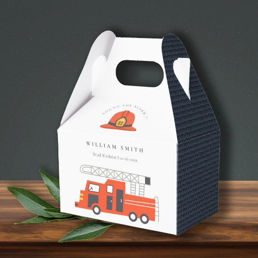 Cute Red Firetruck Engine Kinder elke zondag Bedankdoosjes