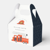 Cute Red Firetruck Engine Kinder elke zondag Bedankdoosjes (Voorkant Zijde)