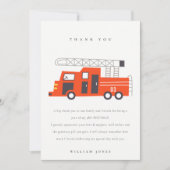 Cute Red Firetruck Engine Kinder elke zondag Bedankkaart (Voorkant)