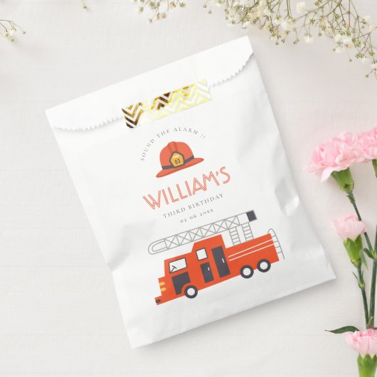 Cute Red Firetruck Engine Kinder elke zondag Bedankzakje (Gezegeld)