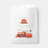 Cute Red Firetruck Engine Kinder elke zondag Bedankzakje (Voorkant)
