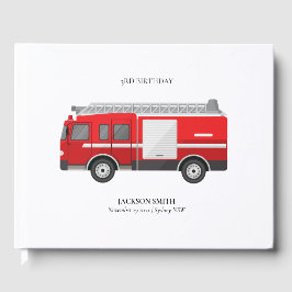 Cute Red Firetruck Engine Kinder elke zondag Gastenboek