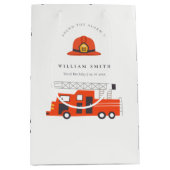 Cute Red Firetruck Engine Kinder elke zondag Medium Cadeauzakje (Voorkant)