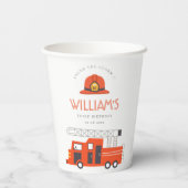 Cute Red Firetruck Engine Kinder elke zondag Papieren Bekers (Achterkant)