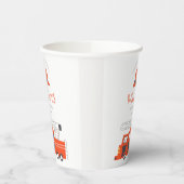 Cute Red Firetruck Engine Kinder elke zondag Papieren Bekers (Links)