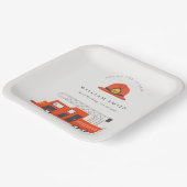 Cute Red Firetruck Engine Kinder elke zondag Papieren Bordje (Gebogen)