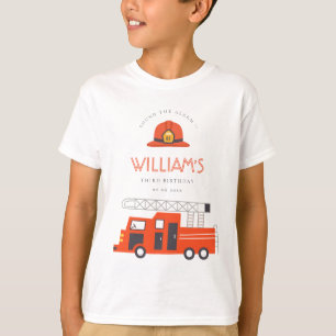 Cute Red Firetruck Engine Kinder elke zondag T-shirt