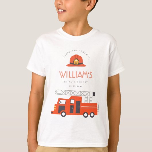 Cute Red Firetruck Engine Kinder elke zondag T-shirt (Voorkant)