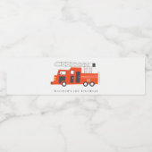 Cute Red Firetruck Engine Kinder elke zondag Waterfles Etiket (Enkel label)