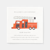 Cute Red Firetruck Engine Kinder Fun Feacts Birthd Servet (Voorkant)