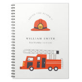 Cute Red Firetruck Kinderen Elke leeftijd Birthday Notitieboek (Voorkant)