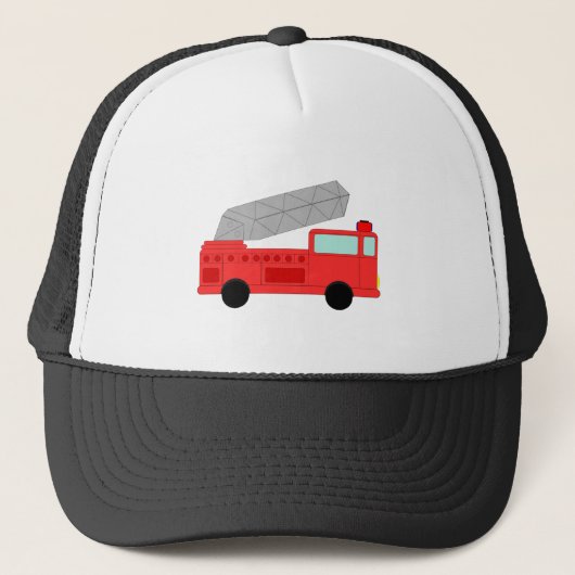 Cute Red Firetruck Trucker Pet (Voorkant)
