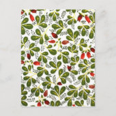Cute Red  Floral Pattern Briefkaart (Voorkant)